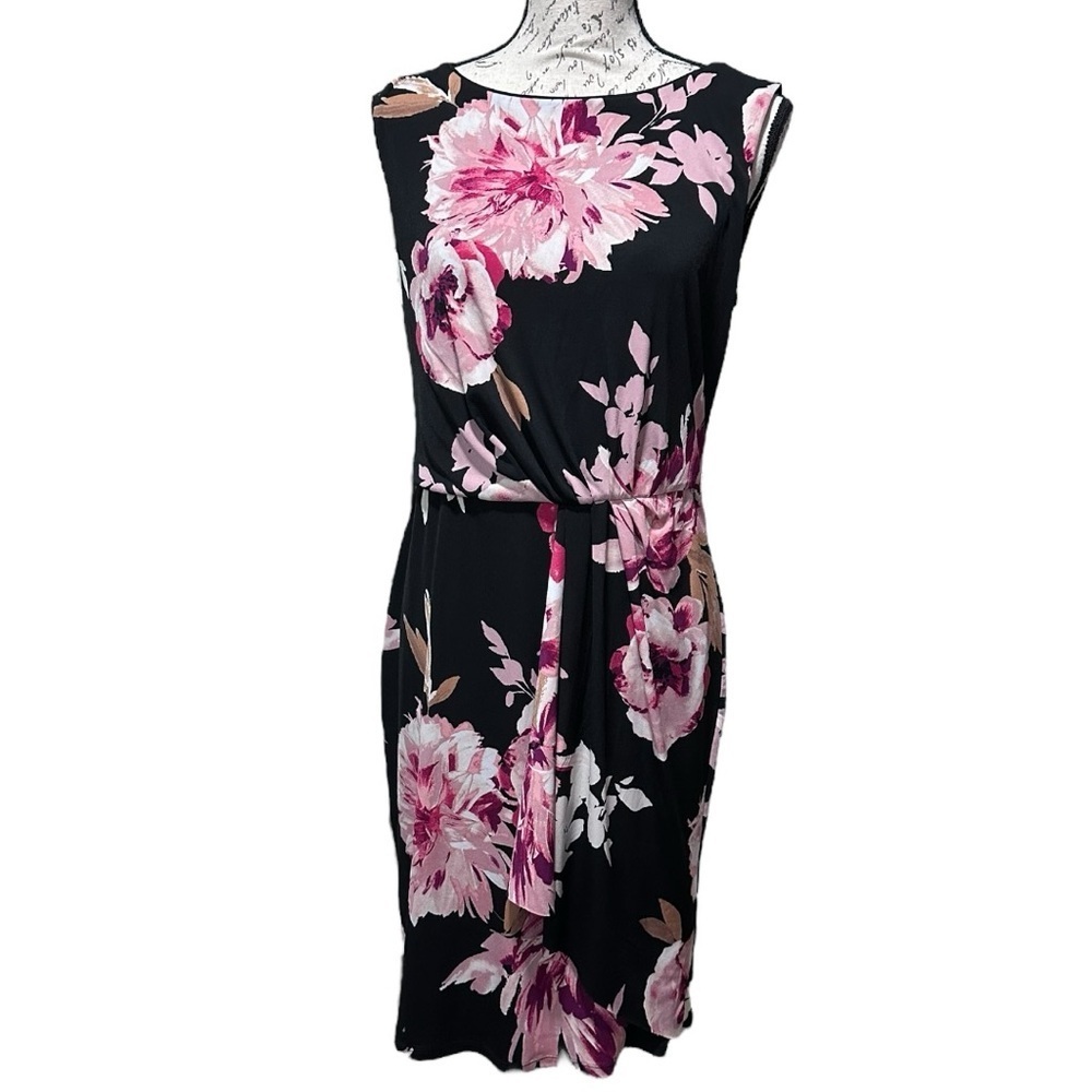 WHBM Sleeveless Floral Jersey Knit Midi Dress Size Medium